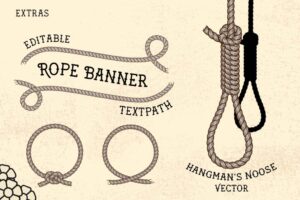 Sailor Mate Rope Banner Gezeigt werden extra Elemente der Rope Brushes wie Banner und Frames und ein Galgen.