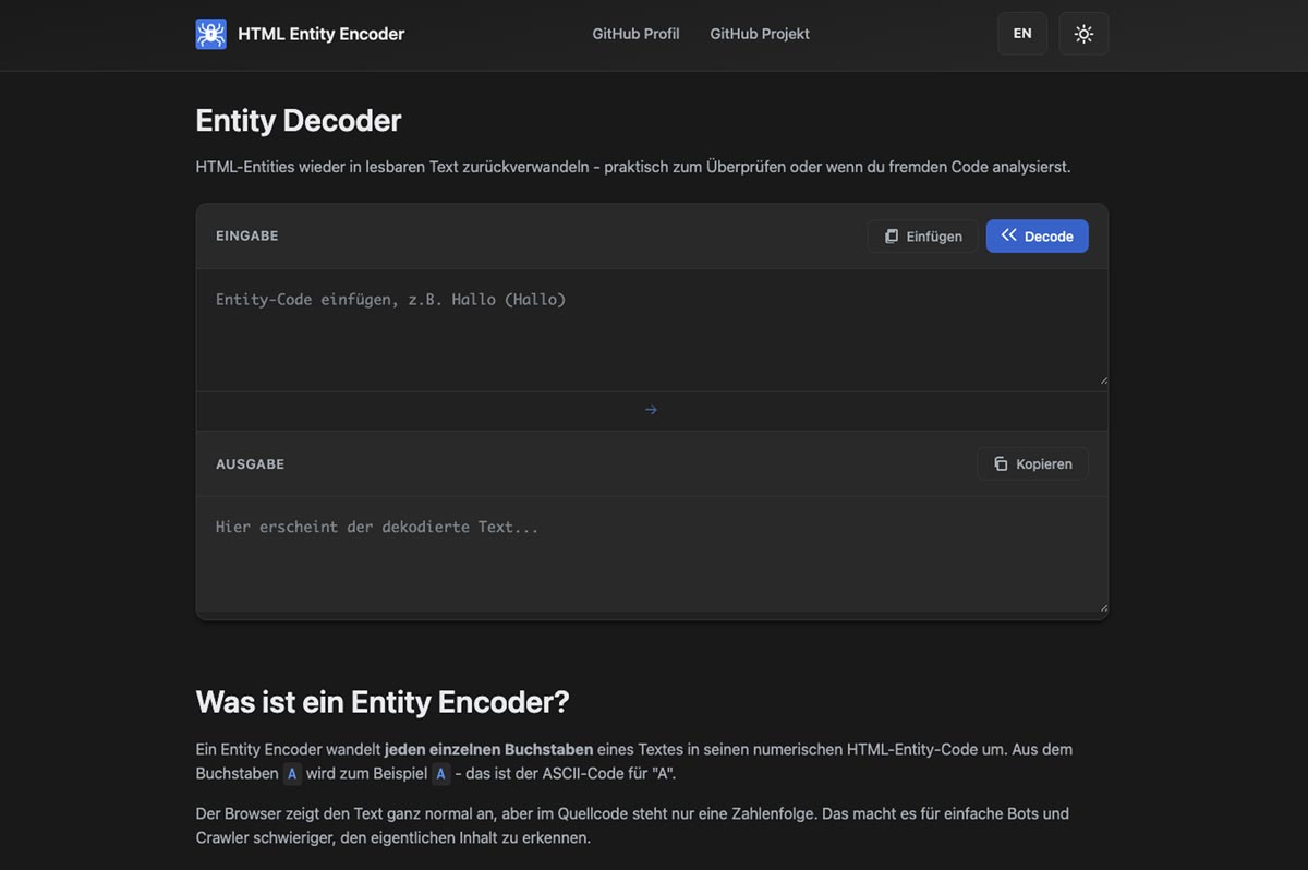 HTML Entity Decoder Preview